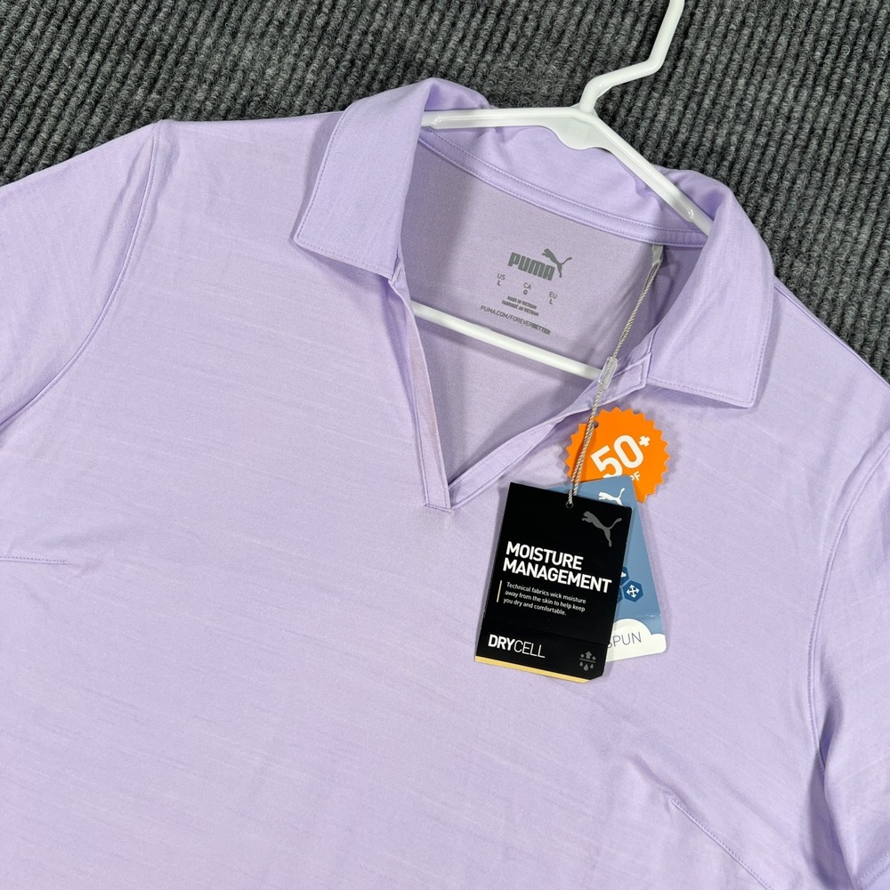 PUMA Polo Shirt Womens Small Purple Short Sleeve Performance Outdoor New